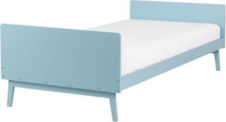 Beliani Beliani - Cama Individual Moderna Somier De L&aacute;minas De Madera De Pino Azul Claro 90 X 200 Cm Bonnac