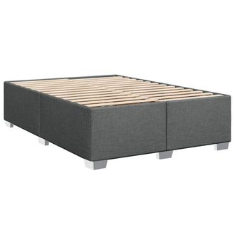 Berkfield Home Soft Bed Frame without Mattress Dark Grey&not;Double Fabric in Dark Grey | Size: Double