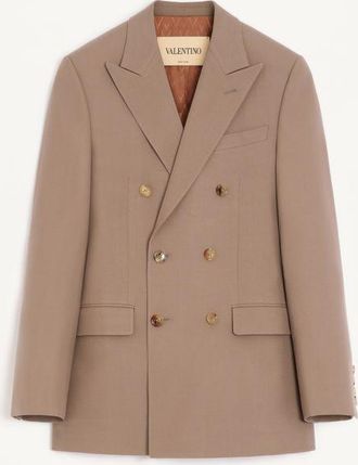 Valentino Giacca doppiopetto Valentino in lana natt&egrave; Uomo BEIGE 44