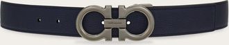 Ferragamo Men Reversible and adjustable Gancini belt Blue