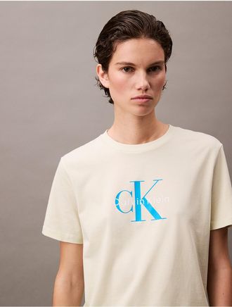 Calvin Klein Jeans Calvin Klein Womens Monogram Crewneck T-Shirt - Neutral - XS