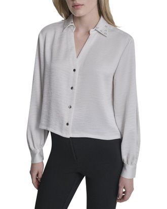 DKNY Stud Collar Y-Neck Shirt