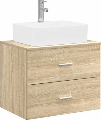vidaXL Juego De Muebles De Ba&ntilde;o Roble Sonoma Madera De Ingenier&iacute;a Vidaxl