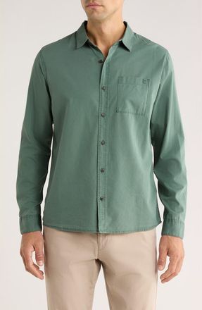 Roark Made to Fade Solid Cotton & Lyocell Button-Up Shirt in Washed Slate at Nordstrom, Size Xx-Large