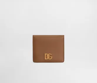 Dolce & Gabbana Calfskin Wallet With Dg Logo - Woman Wallets And Small Leather Goods Brown Leather Onesize