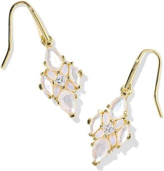 Kendra Scott Abbie Crystal Drop Womens Earrings Earring Gold Neutral Mix, Brass/Crystal/Cubic Zirconia