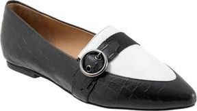 Trotters Emmett Pointed Toe Loafer Flat in Black/White at Nordstrom Rack, Size 10.5