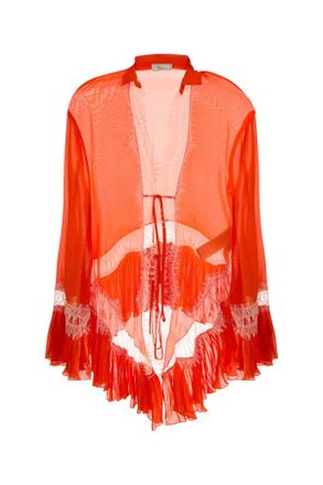 Blumarine Orange Chiffon Blouse