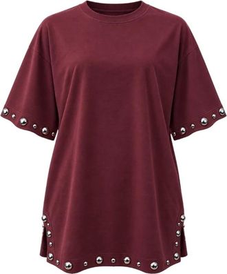A Paper Kid T-shirt oversize - - Tops - Donna - Rosso - 2XL