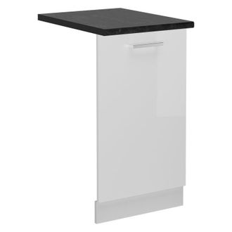 Vicco Tapa del lavavajillas R-Line, Blanco alto brillo, 45 cm, et Antracita