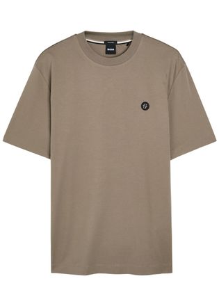 BOSS Boss Logo-appliqu&eacute;d Cotton T-shirt - Bronze - XL