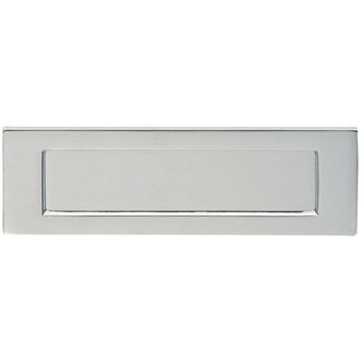 Loops Inward Opening Letterbox Plate 325mm Fixing Centres 358 x 113mm Polished Chrome