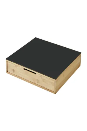 KESPER Schubladenbox, Naturfarben, Schwarz Hochglanz, Holz, Glas, Bambus, 1,1 Schubladen, 31x10x30 cm, FSC 100%, Ordnen & Aufbewahren, Dekoboxen & Aufbewahru