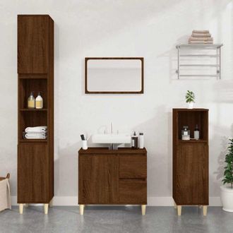 vidaXL Armadietto Bagno Rovere Marrone 65x33x60cm in Legno Multistrato - Vidaxl