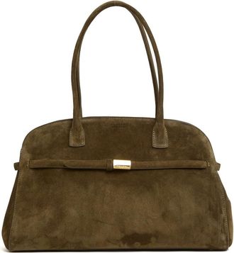 Orciani Olive Green Suede Aura Large Handbag