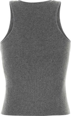 Magda Butrym Crochet-Appliqu&eacute; Cashmere Tank Top - Gray