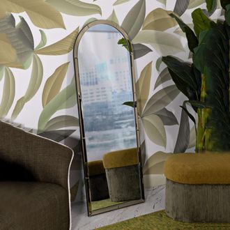 Dmora Espejo Nida, Forma Rectangular, Tipo De Pared, Estructura Transparente, 55x150h Cm Dorado