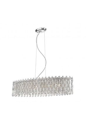 Netlighting Alita Crystal 6 Light Ceiling Bar Chrome in Grey
