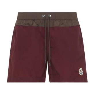 Moncler Beachwear, male, Brown, Size: S Polyamide Swim Shorts