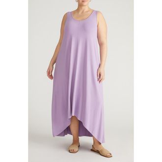 Universal Standard Athena Divine Sleeveless Jersey High-Low Maxi Dress in Spring Iris Purple at Nordstrom, Size Xx-Large