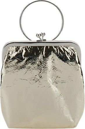 Plan C Metallic Rectangular Pouch - Dames - Clutches - Beige - ONE Size - Leer - Tassen