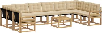 vidaXL Conjunto De Sof&aacute;s De Exterior 11 Uds. Y Beige Vidaxl