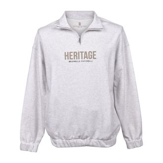 Brunello Cucinelli Pearl Quarter-Zip Sweatshirt, Size X-Large