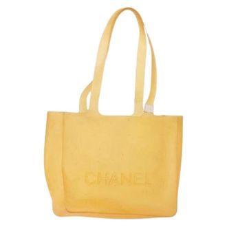 Chanel Pre-owned Tote Bags, female, Yellow, Size: ONE SIZE Pre-owned Rubber Tote Bag