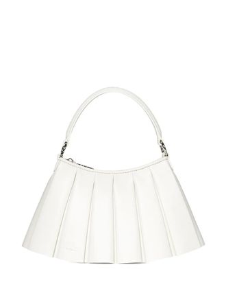 Lacoste Lenglen pleated leather shoulder bag - unisex - Recycled Nylon/Sheepskin - OS - White