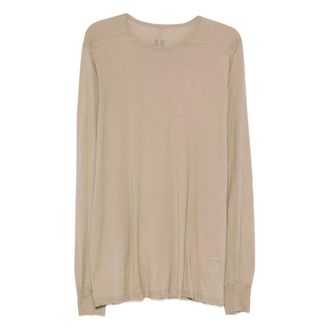 Rick Owens Beige Crew Neck Cotton T-shirt