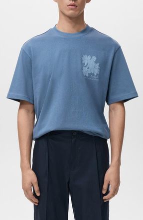 Mango Wilderness Graphic T-Shirt in Sky Blue at Nordstrom, Size Xx-Large