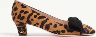 Valentino Garavani Bowow Pump in Ponyskin Effect Calfskin 45mm Woman ANIMAL PRINT 35.5