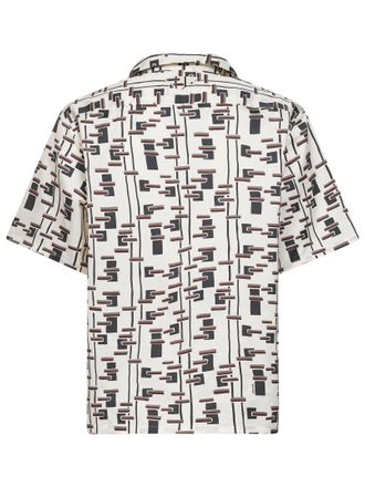 Prada Mens Bowling Shirt Multicolour Cotton-Silk