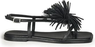 Vic Mati&eacute; Square Open Sandal - Dames - Sandalen - Zwart - 40 EU - Leer - Schoenen