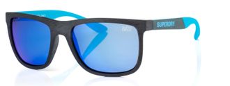 Superdry Sonnenbrille SUPERDRY Modell 996057, Herren, schwarz, blau, matt, Sonnenbrillen Sonnenbrille, Form Karree/Eckig, Logoschriftzug auf B&uuml;gel, Injectionfa