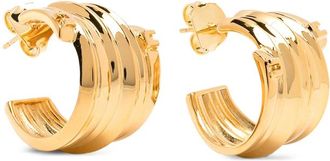 Elisabetta Franchi Ridged Hoop Earrings