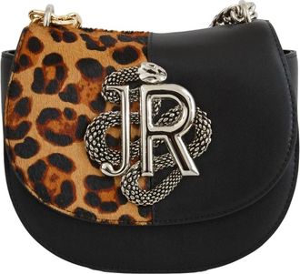 John Richmond Real Leather Shoulder Bag Lubila - Dames - Schoudertassen - Zwart - ONE Size - Leer - Tassen