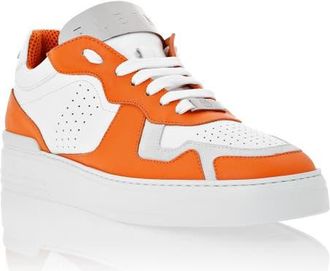 Philipp Plein Lo-Top Sneakers Stripes Unisex in Orange at Nordstrom, Size 36