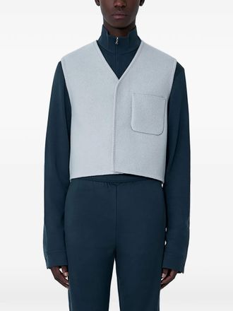 Rier patch-pocket V-neck gilet - men - Wool - S - Grey