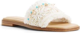 Aldo Aurana Embellished Slide Sandal in White/Bone at Nordstrom, Size 7.5
