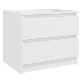vidaXL Vidaxl - Mesita De Noche Madera Contrachapada Blanco 50x39x43,5 Cm