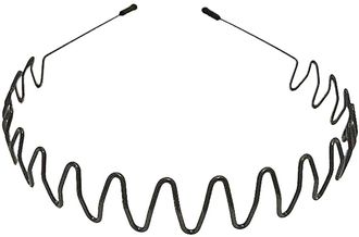 Generic Headband Mens Womens Spring Hair Band Iron Wave Comb Non-Slip Black Simple Bangs Hair Ornament