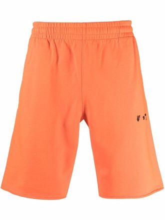 Off-white Shorts running con logo - Arancione