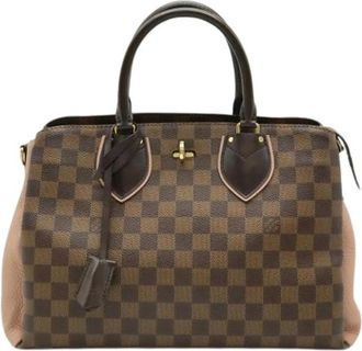 Louis Vuitton Pre-owned Vintage Damier Canvas Handbag - Dames - Vintage Handtas - Bruin - ONE Size - Leer - Vintage