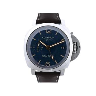 Officine Panerai Panerai Pre-owned - Pre-owned Luminor GMT - Heren - Pre-owned - Blauw - Maat: ONE Size Leer
