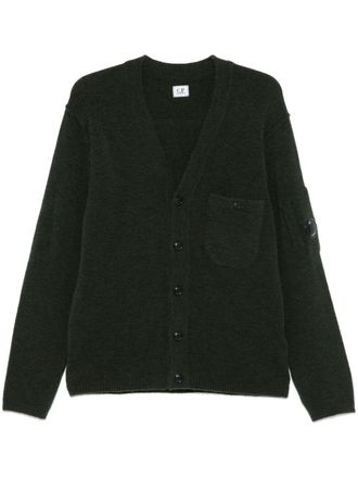 C.P. Company Lens-detail cardigan - men - Polyamide/Wool/Alpaca Wool/Acrylic/Elastane - L - Green