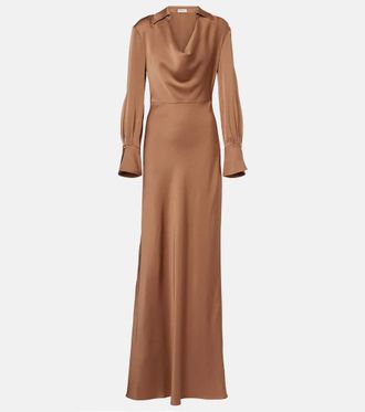 SIMKHAI Vestido de fiesta Adelle de sat&eacute;n drapeado