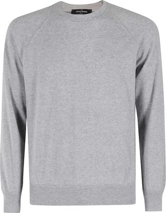 Gran Sasso Truien & Vesten, Heren, Grijs, M, Wol, Girocollo Cachemire