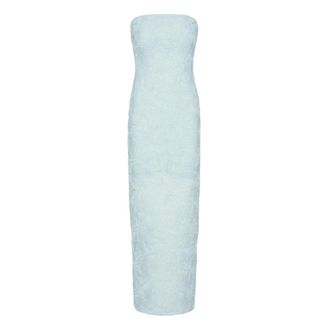 Rotate ROTATE Birger Christensen, Gowns, female, Blue, Size: L Flower Mesh Maxi Dress