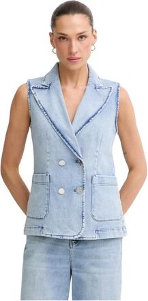 Marc Aurel Dames, Jassen, Blauw, Maat: L Denim
